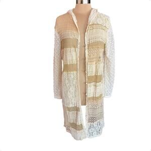 Ryu Patchwork Lace Hooded Duster MEDIUM Bohomian Cottagcore Festival Fairy
